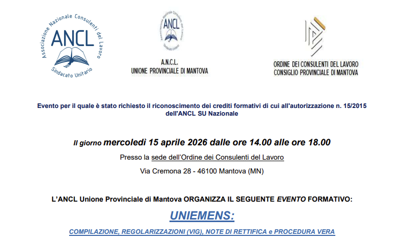 UNIEMENS: COMPILAZIONE, REGOLARIZZAZIONI (VIG), NOTE DI RETTIFICA e PROCEDURA VERA